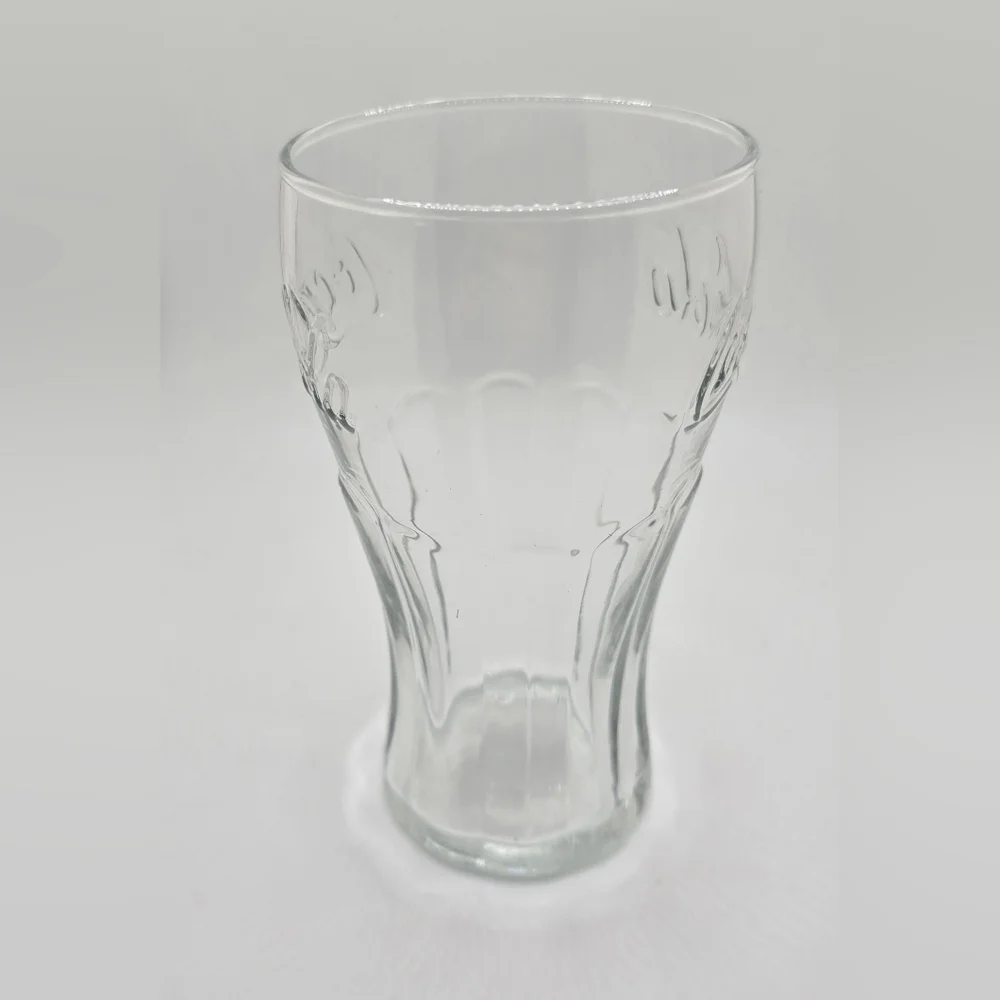 Vintage Coca Cola Clear Glass Cup Mug 6” Tall EUC